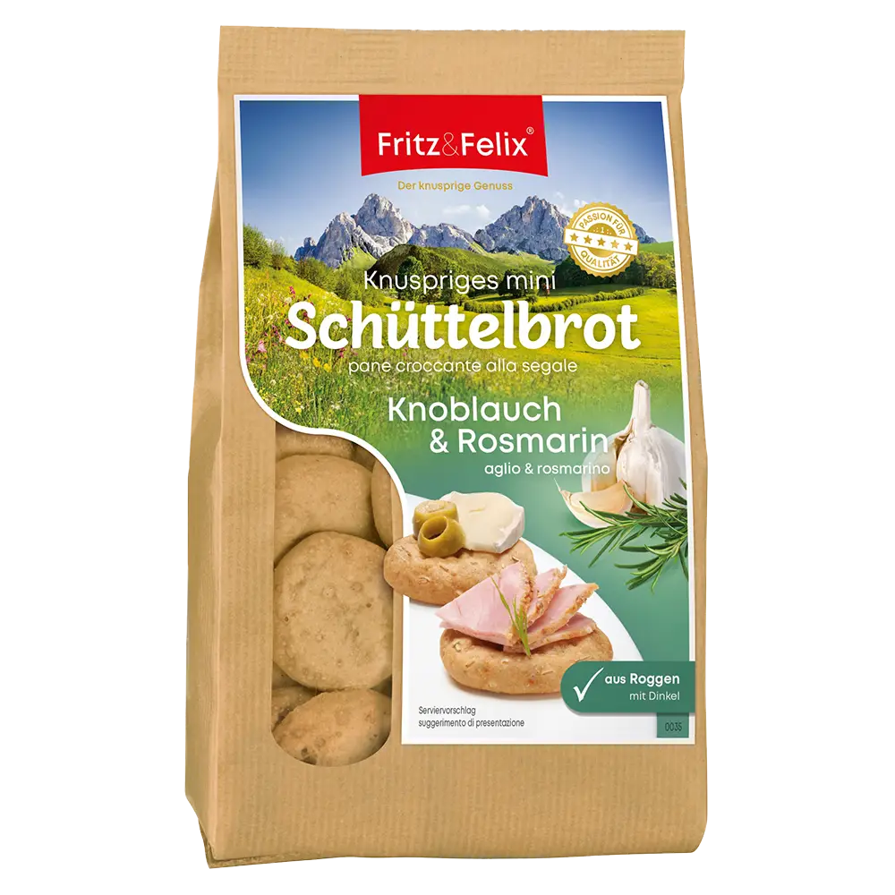 PACTORA - Fritz und Felix - Mini Schüttelbrot - Knoblauch Rosmarin