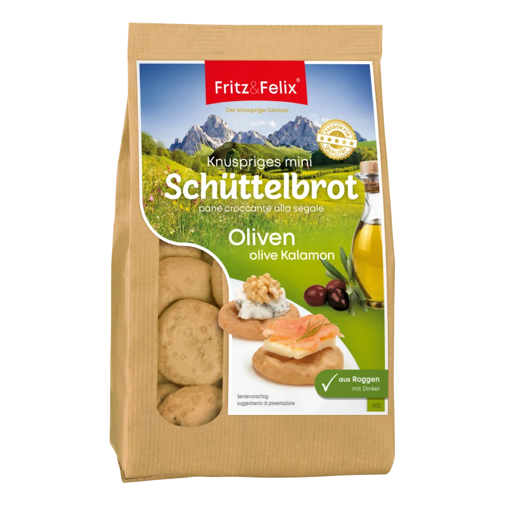 PACTORA - Fritz und Felix - Mini Schüttelbrot - Oliven - Kalamon